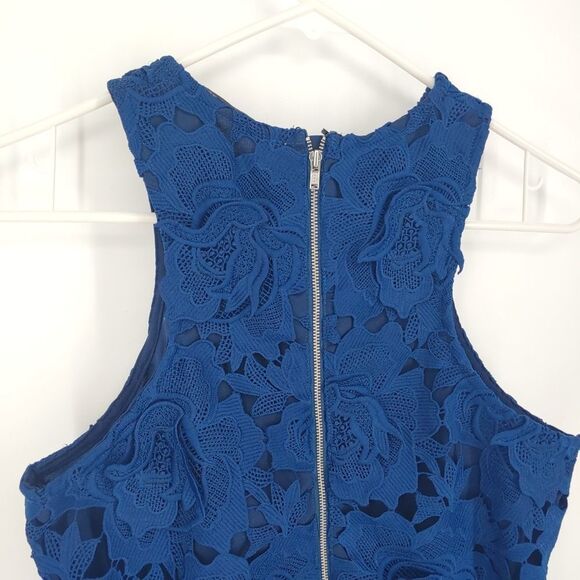 Revolve Lovers and Friends Dress Women's Small Overlay Lace Blue - Picture 7 of 9